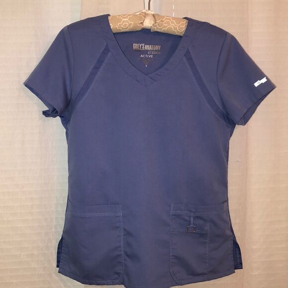 Grey’s Anatomy S Active V Neck Scrub Top in Ceil Blue - Picture 1 of 14